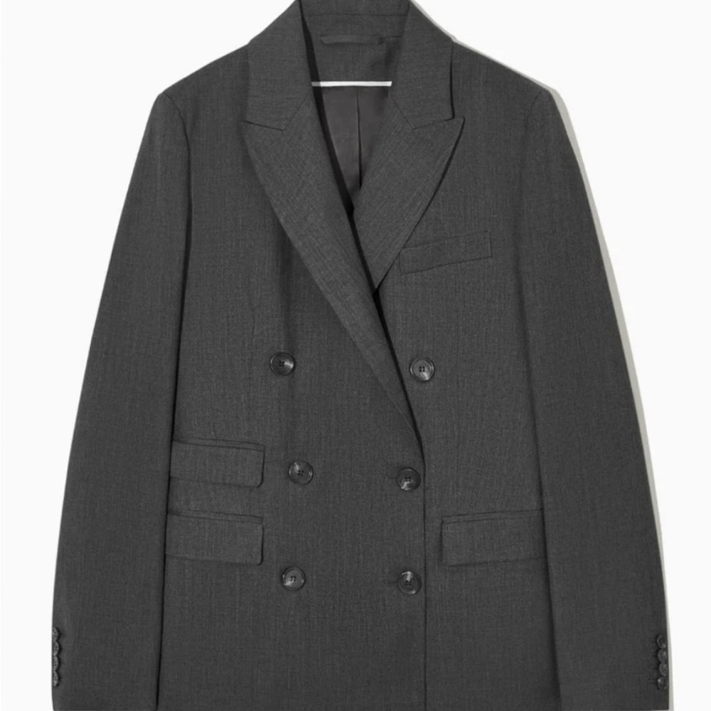 COS Classic Gray Double-Breasted Blazer